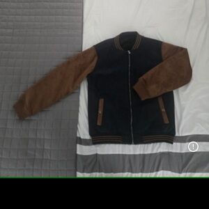 Men's Black and Brown Varsity Jacket (Notdstrom Rack)
